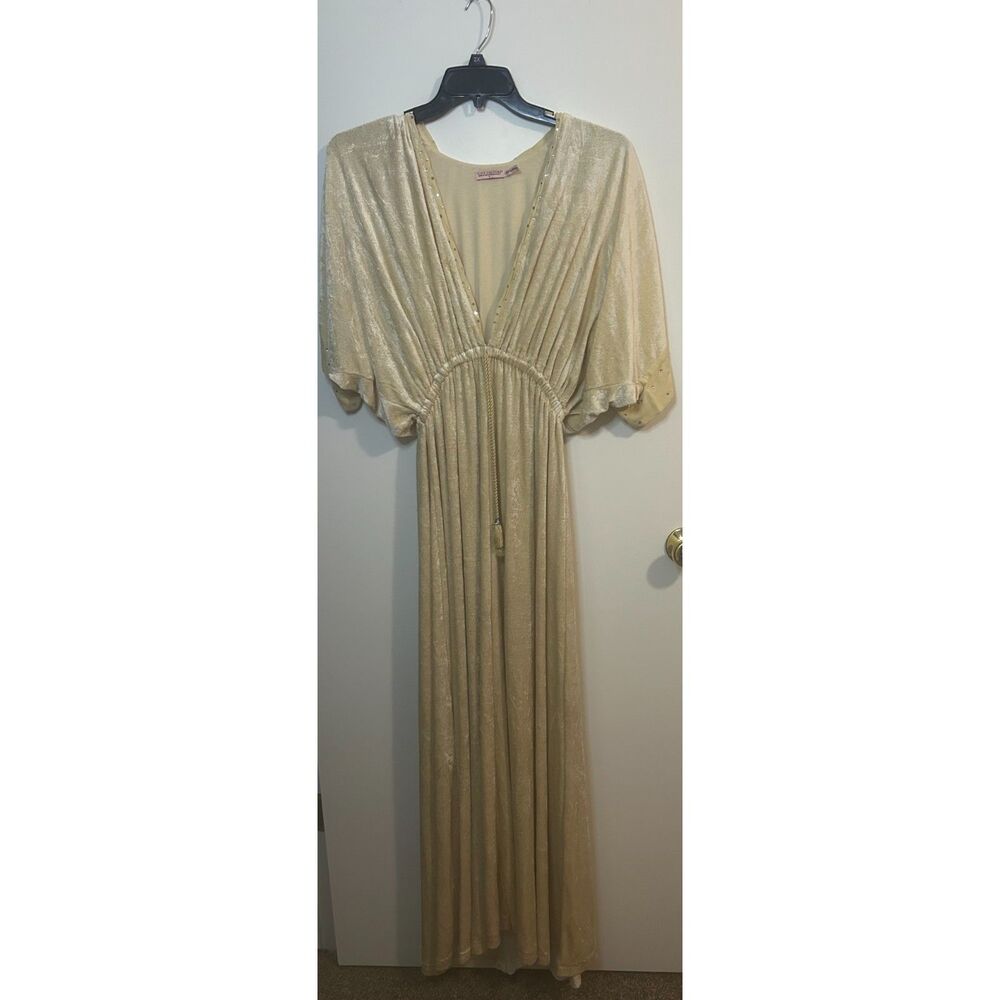 Juicy Couture S Women's Velour Maxi Dress Vintage Y2K Bohemian Crushed Velvet